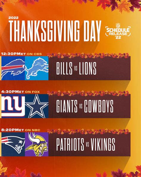 football schedule thanksgiving day